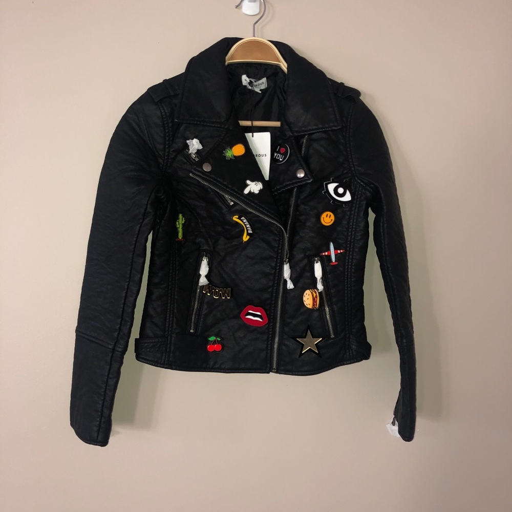 Glamorous Neat as a Pin Vegan Leather Moto Jacket - Picture 5 of 6